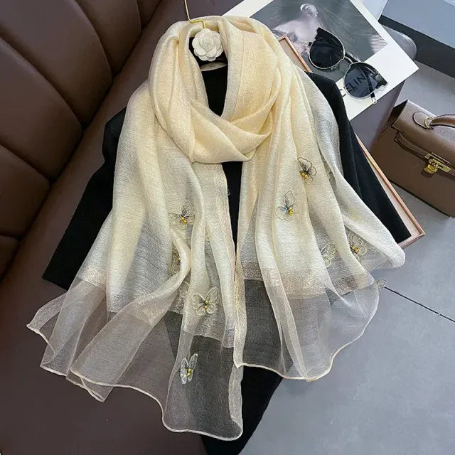 Luxury single color soft wooled silk scarf for women