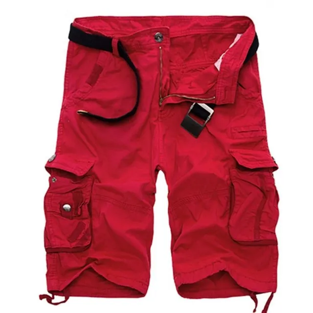 Men's cargo shorts with belt in various colours