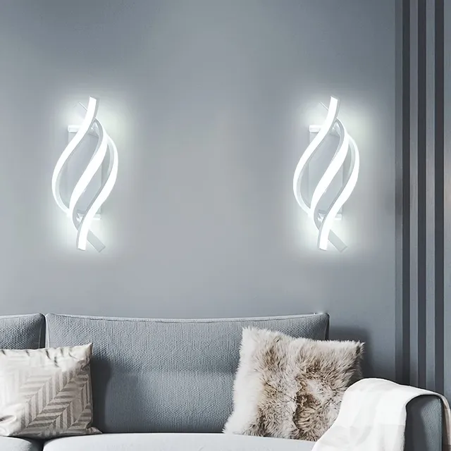 Modern adjustable LED wall lamp with 3 darkening colours, black and white metal wall lamp, decorative lighting