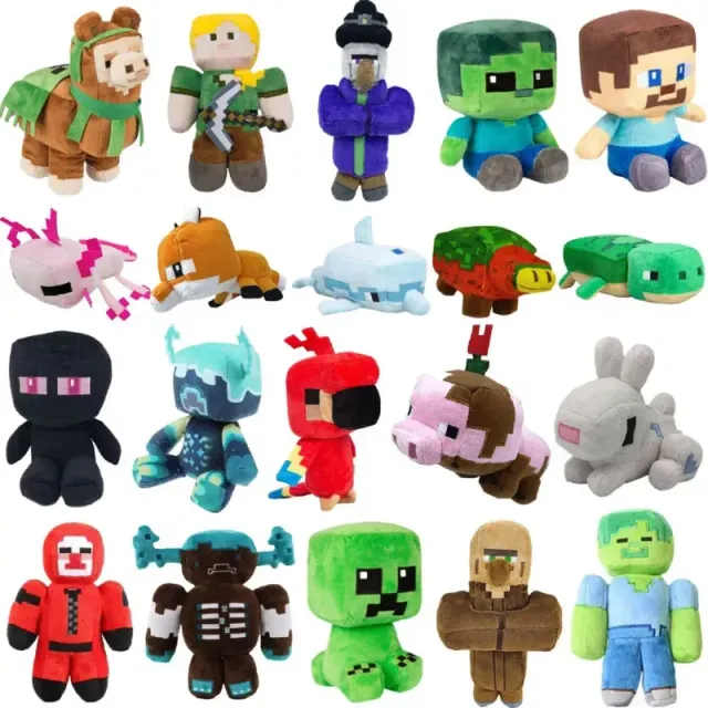 Teddy toys in the execution of characters from the popular Minecraft game