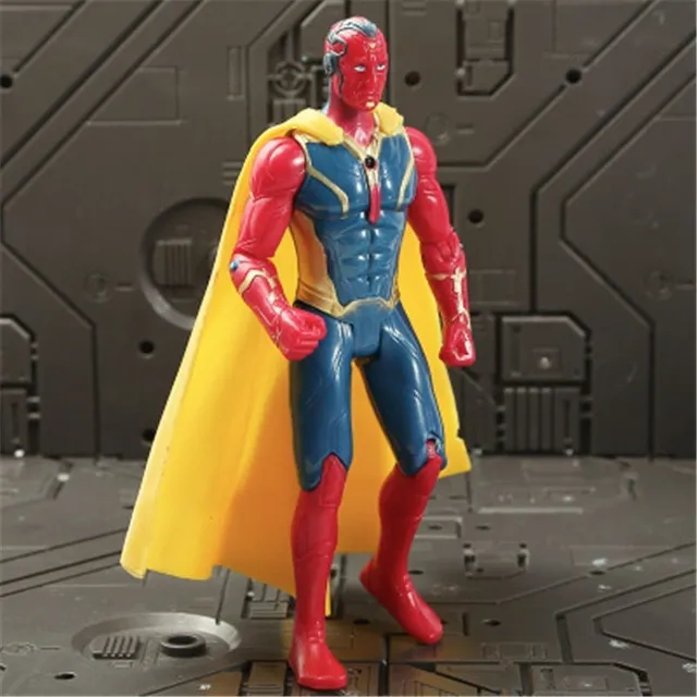 Action figures of popular superheroes vision