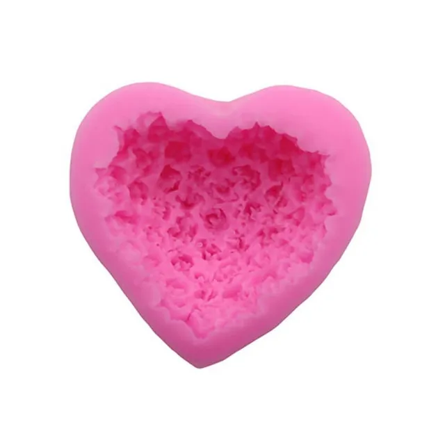 Silicone heart mould with roses