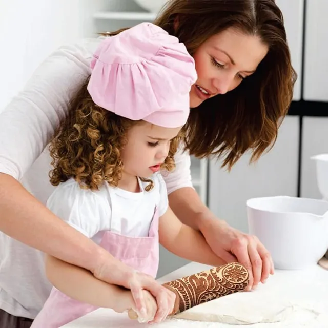 Rouleau à pâtisserie en bois avec motif décoratif