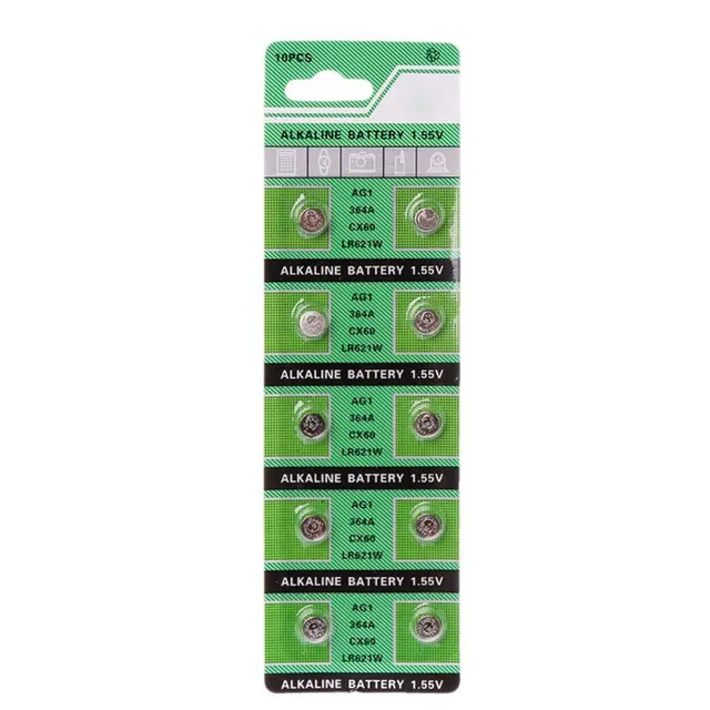 Button cell battery - AG1/LR621 (10 pcs)