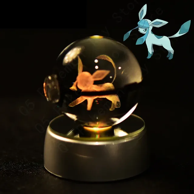 Aranyos Pokéball alakú 3D asztali lámpa Pokémon motívummal