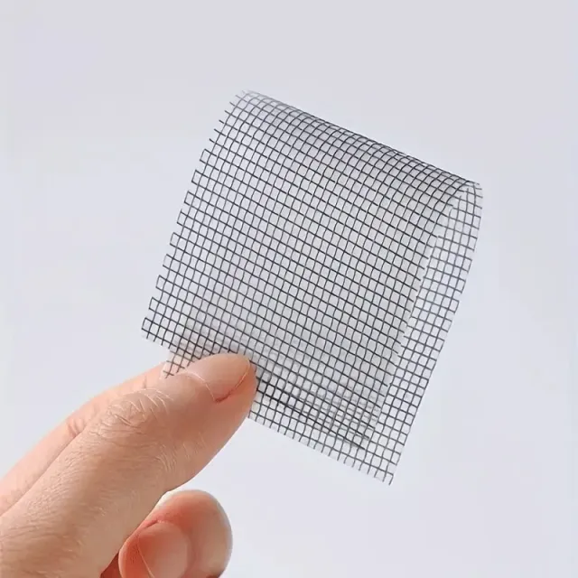 Self-adhesive mesh patch for the repair of mosquito windows