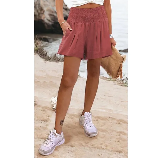 Women's Summer Breathable Shorts with High Waist and Fashion Colors