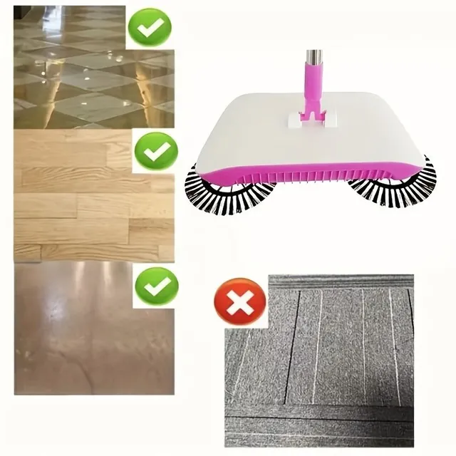 Ruční multifunkční podlahový mycí stroj - zametá, vysává a vytírá. Na suché i mokré použití