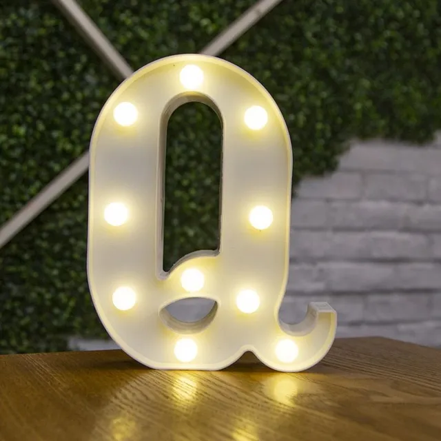 LED stylová lampička ve tvaru písmena a číslic