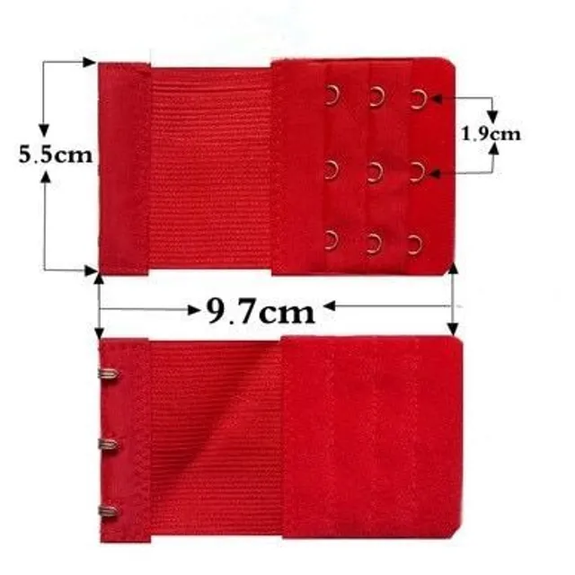 Textile bra circumference extension with hooks