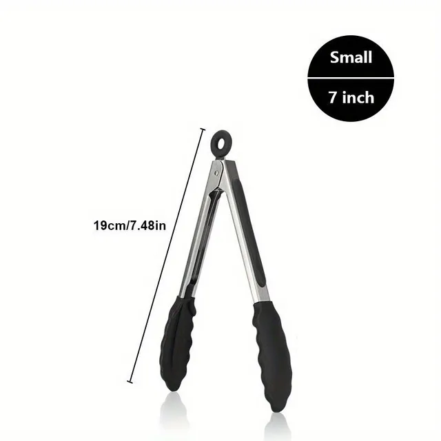 Practical kitchen pliers with refractory silicone tips - firm grip