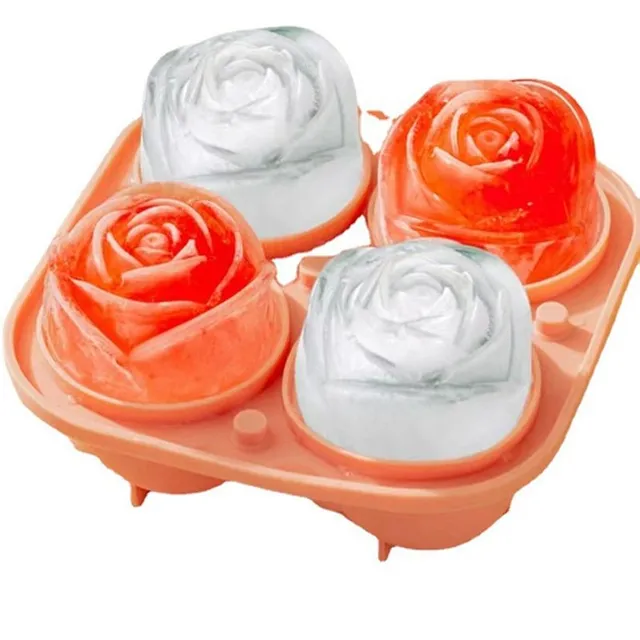 Stylish silicone ice mould for creating luxurious rose-shaped ice - multiple colour options