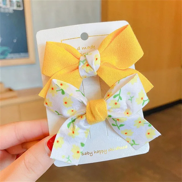 Set of colorful decorative hair bows 2 pcs