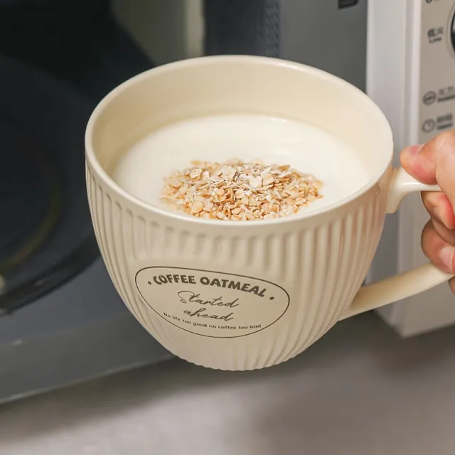 Mug en céramique rayé deardali - 600 ml, idéal pour le petit-déjeuner