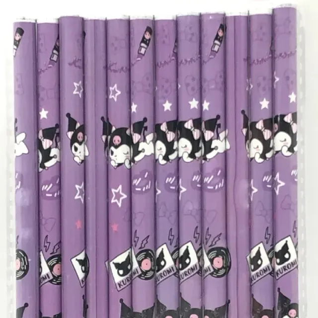 Set of 5 wooden graphite pencils HB with motifs of animals for children