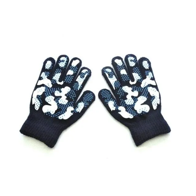 Children's anti-slip camouflage gloves