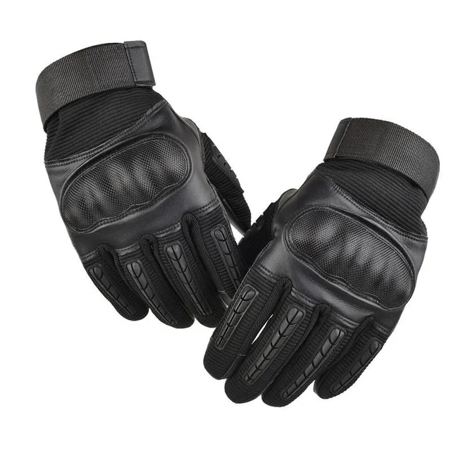 Mănuși negre antiderapante pentru motocicliști