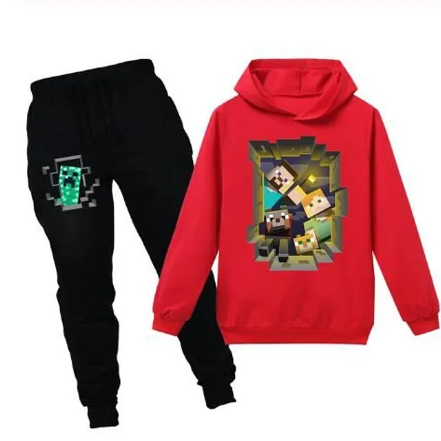 Children's spring tracksuit with Minecraft printing