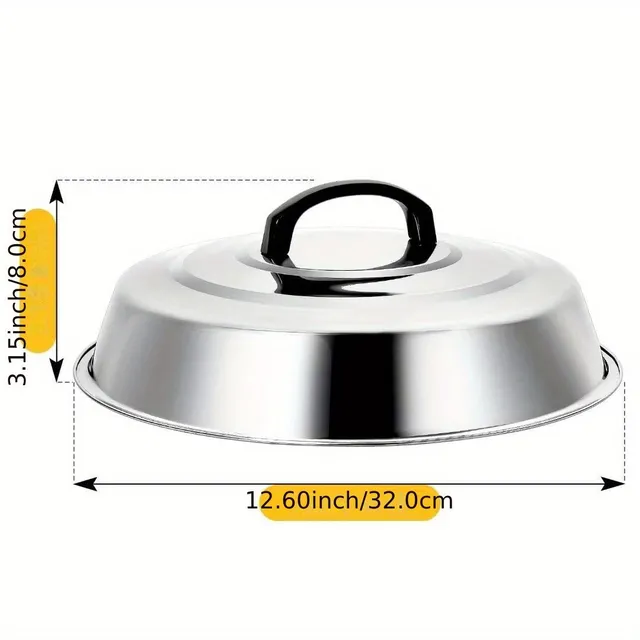 Stainless steel cheese melter hatch 30,48 cm - for Blackstone grills, flat stove, BBQ, camping, indoor and outdoor use, restaurant
