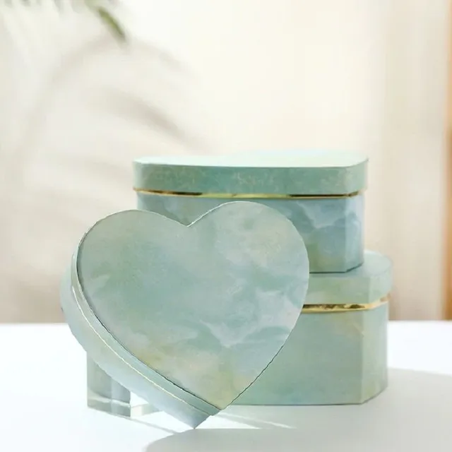 Cutie cadou în formă de inimă, set de 3 bucăți