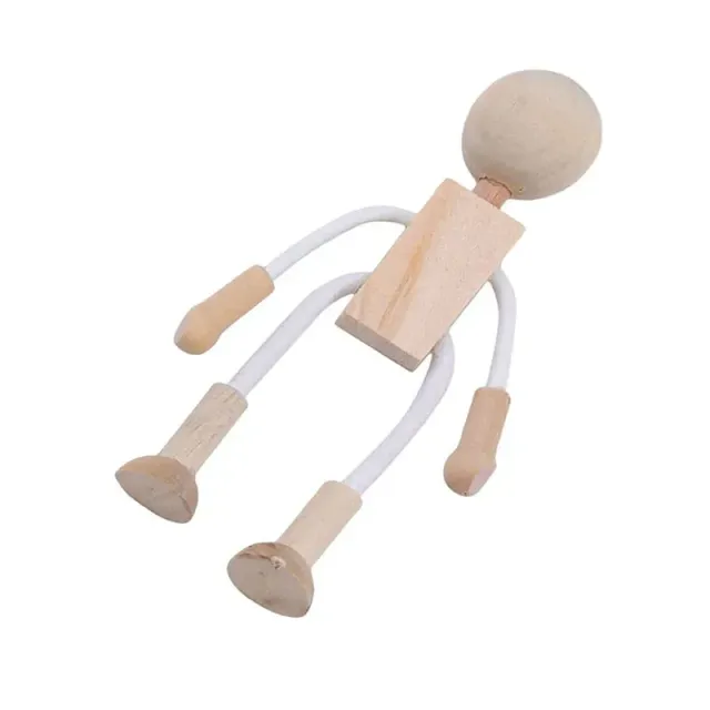 Dřevěná ručně skládaná kreativní hračka pro děti ve tvaru panáčka