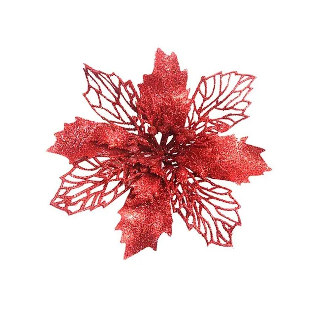 Fleurs décoratives artificielles brillantes de Noël tendance - 5 pcs Olivia