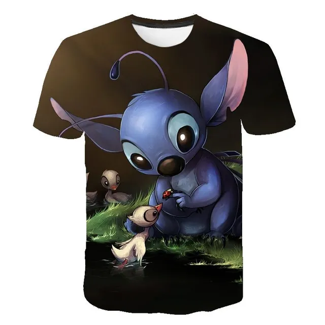 Detské luxusné tričko s krátkym rukávom s potlačou obľúbenej Disneyho postavičky Stitch Jayceon