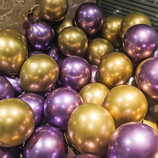 Gold metal latex balloons 12inch as-picture-9