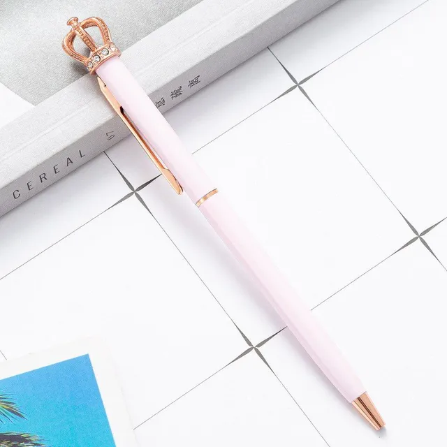 Luxury office pen with crown-shaped decoration