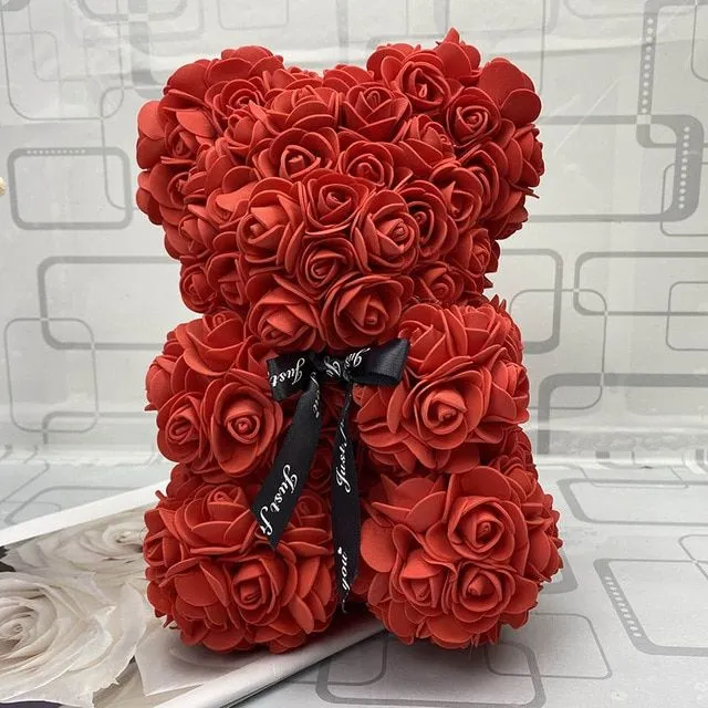 Miś wykonany z róż - romantyczny prezent