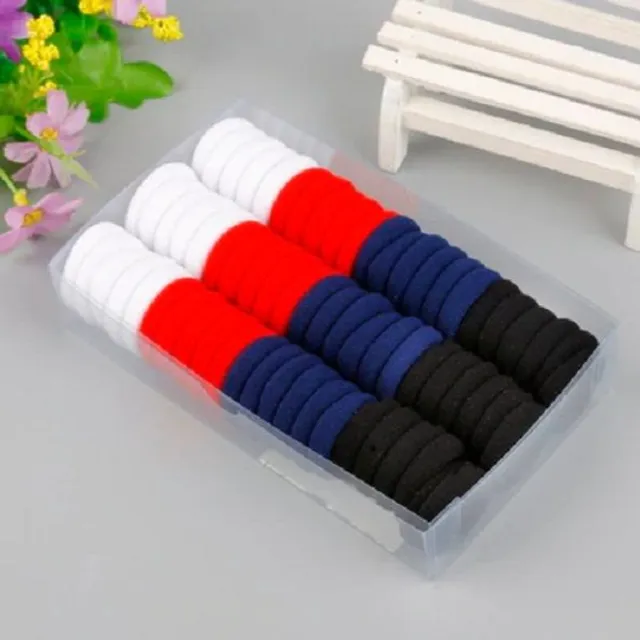 Set of cotton rubber bands for hair - 66 pcs