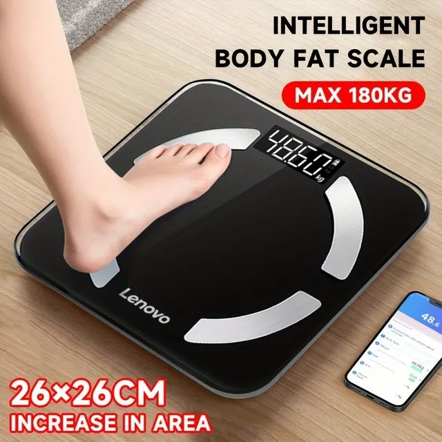 Smart personal weight Accuway with body composition analysis - Bluetooth, high accuracy, 181,44 kg, HD display, more health data, BMI, fat, muscles, water, connection to mobile application