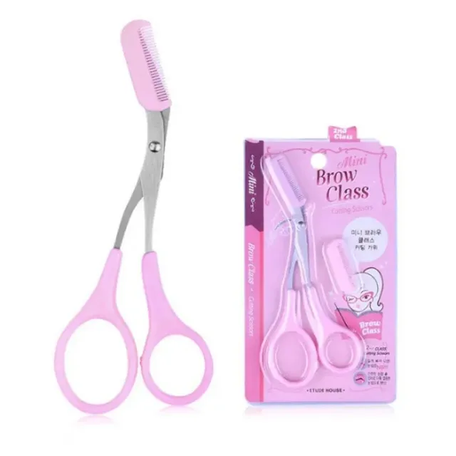 Safe Scissors for cutting eyebrows made of stainless steel with comb