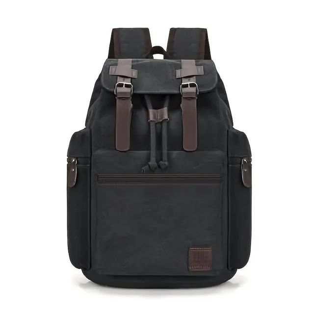 Practical canvas backpack for computer with lapel - ideal for travel