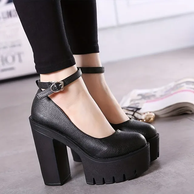 Ankle strap with buckle and round tip