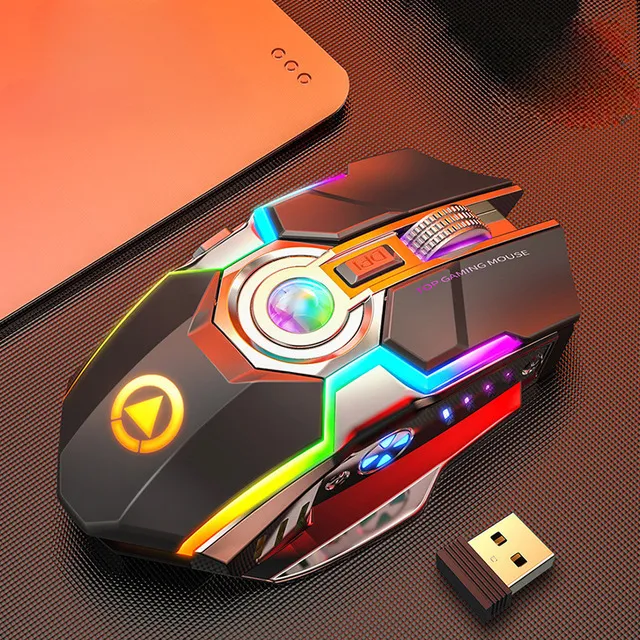 Bezdrôtová nabíjateľná herná myš JU24 - viac farieb