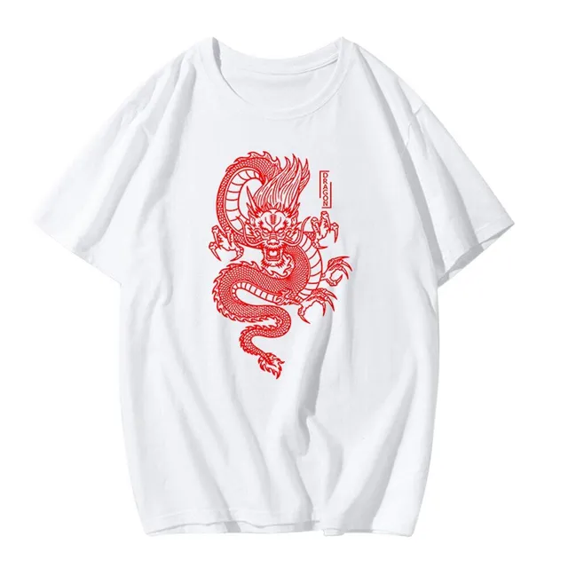 Tricou elegant pentru femei cu imprimeu Dragon