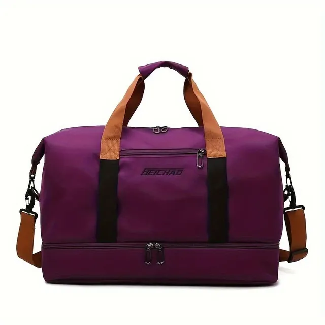 Travel bag with large capacity, separation for wet and dry linen