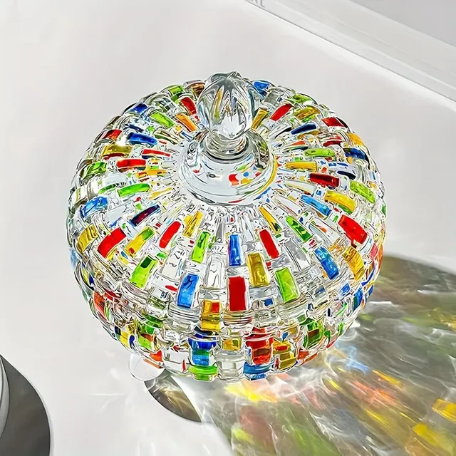 Charming glass candy jar with lid - perfect