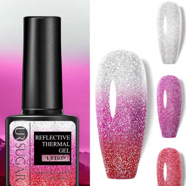 Temperature-responsive glitter gel varnish