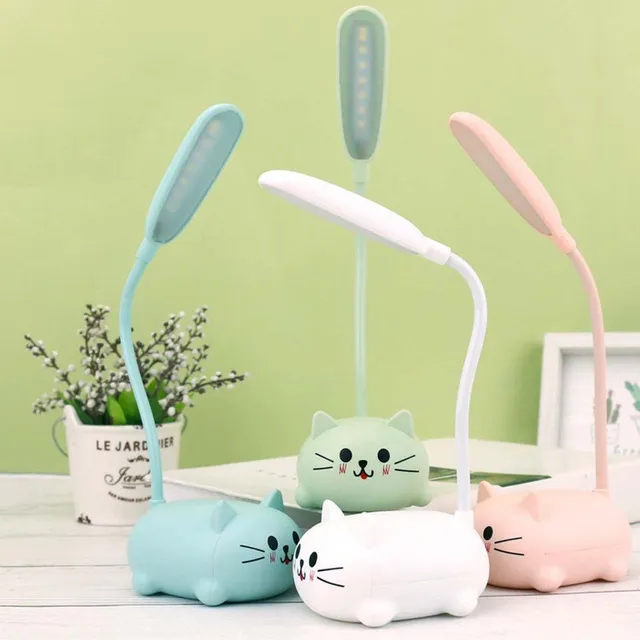 Roztomilá stolová lampa pre deti v tvare mačky Kawaii