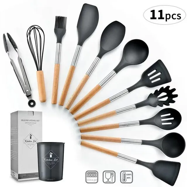 Kitchen utensils set in stand 12 pcs