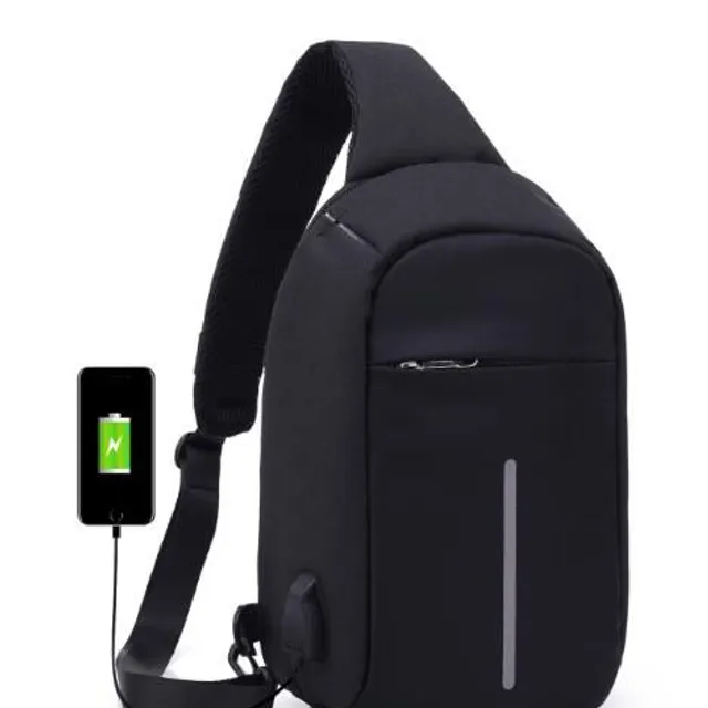 Štýlová pánska cestovná USB taška cez rameno