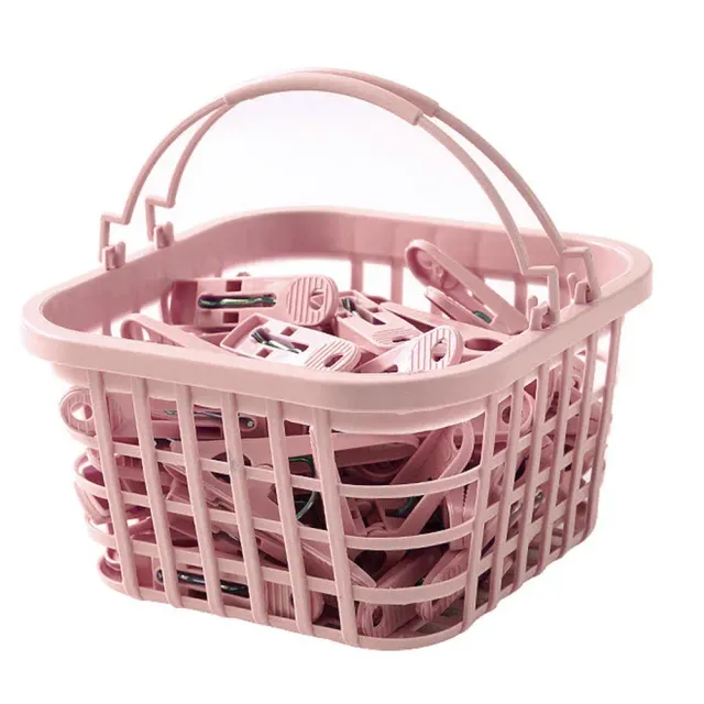 30 pcs underwear pins with plastic basket - practical clips for clothing, curtains and towels