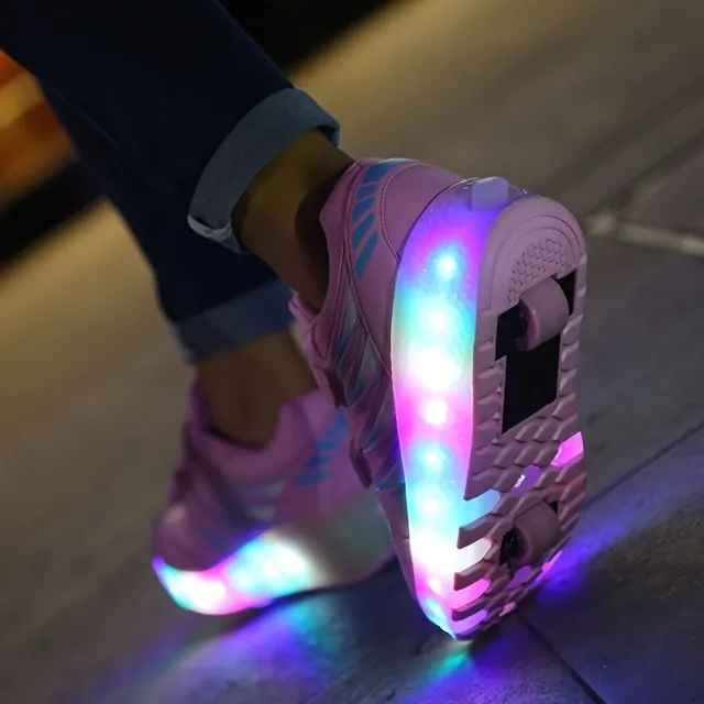 Copii LED Roller Adidași 2in1