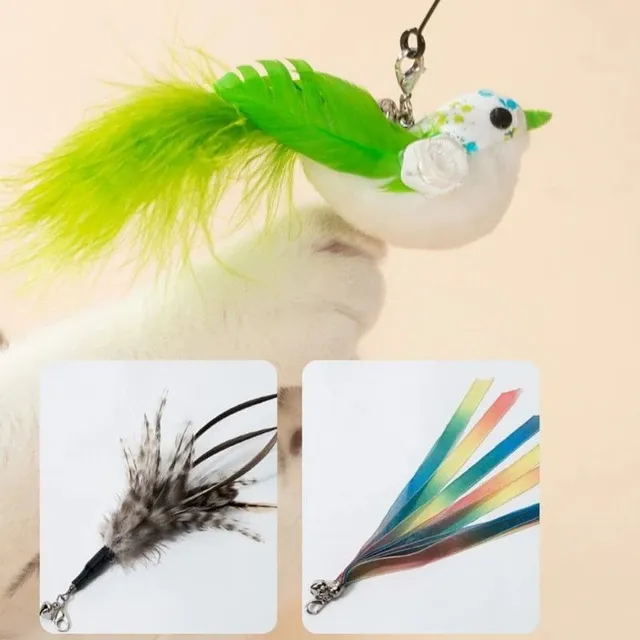 Interactive toy for cats with feathers