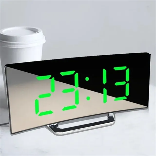 Luksusowy minimalistyczny cyfrowy zakrzywiony zegar alarmowy w stylu