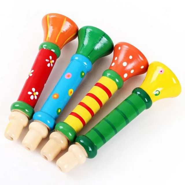 Happy children's wooden whistle