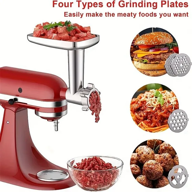 Multifunction KitchenAid extender for kitchen robot: Meat grinder and sausage filler