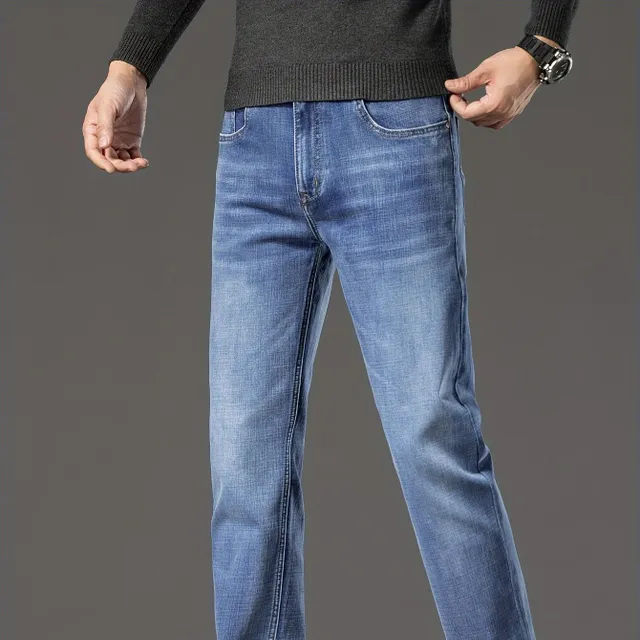 Men's jeans in slim fit cut from pleasant cotton mix with pockets - breathable and stylish